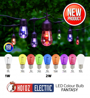 Bec led colorat E27 2W FANTASY Horoz