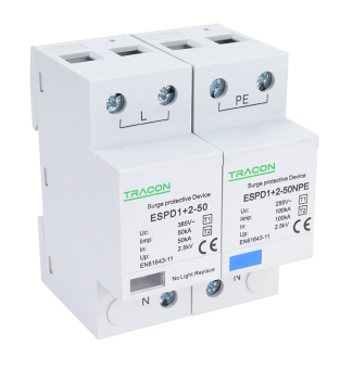 Descarcator de supratensiune 1+1 poli T1+T2, integrat, AC Tracon