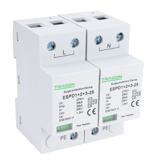 Descarcator de supratensiune 2 poli T1+T2+T3, integrat, AC Tracon