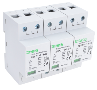 Descarcator de supratensiune 3 poli T1+T2+T3, integrat, AC Tracon