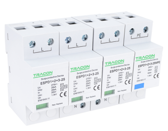 Descarcator de supratensiune 3+1 poli T1+T2+T3, integrat, AC Tracon