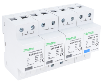 Descarcator de supratensiune 4 poli T1+T2, integrat, AC Tracon