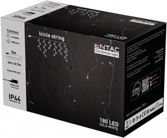 Ghirlandă exterior 180 LED alb rece 4m IP44 Entac