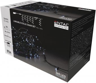 Ghirlandă exterior 360 LED alb rece 4m interconectabila IP44 Entac