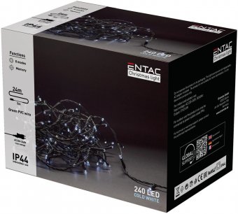 Instalatie exterior 240 LED alb rece 24m IP44 Entac
