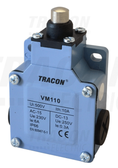 Limitator de cursă cu tampon conic NO+NC VM110 TRACON