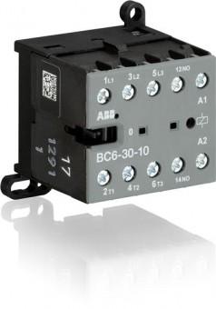 Mini contactor 3 poli 6A 110...127V DC BC6-30-01-04 ABB