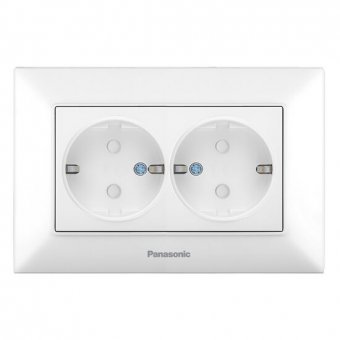 Priza schuko dubla alba incastrata cu protectie copil Arkedia Slim