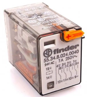 Releu industrial 24V AC/ 4CO/ 7A AgNi 55.34.8.024.0040 Finder