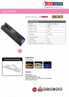 Transformator led slim 400W 24V DC VEGA-400/24