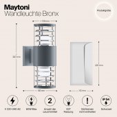 Aplica exterior 2 becuri E27 O576WL-02GR Maytoni