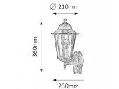 Aplica exterior senzor 1 bec E27 Velence 8218 Rabalux