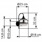 Aplica moderna 1 bec E27 MAXY 15548W Globo