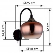 Aplica moderna 1 bec E27 MAXY 15548WG Globo