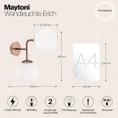 Aplica moderna 2 becuri E14 MOD221-WL-02-G ERICH Maytoni