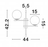 Aplica moderna 2 becuri G9 GIT 9009297 NOVA LUCE