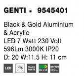 Aplica moderna LED 7W GENTI 9545401 NOVA LUCE