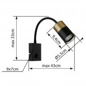 Aplica/Spot 1 bec GU10 BRISBON 57850W Globo