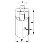 Bransament pentru cablu cu 4 conductoare, cu adeziv, 4×70-4×120mm2