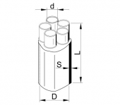 Bransament pentru cablu cu 5 conductoare, cu adeziv, 5x16-5×35mm2