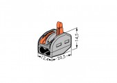 Conectori doza cablu rigid/flexibil 2 poli 0.08-4mm 222 WAGO