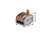 Conectori doza cablu rigid/flexibil 3 poli 0.08-4mm 222 WAGO