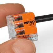 Conectori doza cablu rigid/flexibil 3 poli 0.5-4mm 221 WAGO