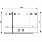 Descarcator de supratensiune 4 poli T1+T2+T3, integrat, AC Tracon