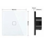 Intrerupator simplu Smart Wi-Fi sticla 195007/WH Elmark