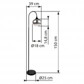 Lampadar 1 bec E27 MAXY 15548S Globo