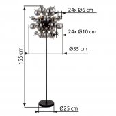 Lampadar 6 becuri E14 UDO 15633SS Globo