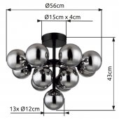 Lustra moderna 13 becuri G9 GRAPPY 56143-13D Globo
