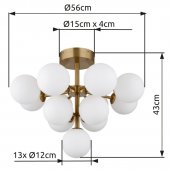 Lustra moderna 13 becuri G9 GRAPPY 56143-13GD Globo