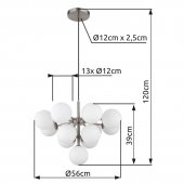 Lustra moderna 13 becuri G9 GRAPPY 56143-13N Globo