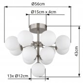 Lustra moderna 13 becuri G9 GRAPPY 56143-13ND Globo