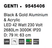 Lustra moderna LED 42W GENTI 9545406 NOVA LUCE