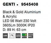 Lustra moderna LED 56W GENTI 9545408 NOVA LUCE