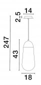 Pendul 1 bec E14 BLAKY 9092824 NOVA LUCE