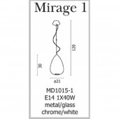 Pendul modern 1 bec E14 MIRAGE AZ0156 Azzardo