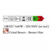Pendul modern 1 bec E27 25cm. CRYSTAL BRONCE 4615