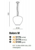 Pendul 1 bec E27 Baloro AZ3180 Azzardo
