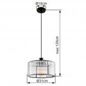 Pendul 1 bec E27 JORDANA 15742H Globo