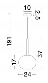 Pendul 1 bec G9 AMELIA 9028829 NOVA LUCE
