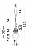 Pendul 1 bec LED 18W MOVIL 9030538 NOVA LUCE