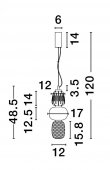 Pendul 1 bec LED 28W MOVIL 9030537 NOVA LUCE