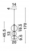 Pendul mdern LED 20W BALLY 9030555 NOVA LUCE