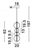 Pendul mdern LED 36W BALLY 9030556 NOVA LUCE