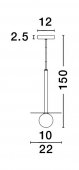Pendul modern G9 PIELO 9043306 NOVA LUCE