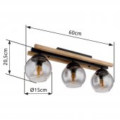 Plafoniera 3 becuri E27 CONNI 15569-3DW Globo