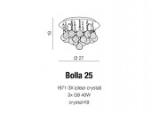 Plafoniera moderna 3 becuri G9 cristal BOLLA AZ1285 Azzardo